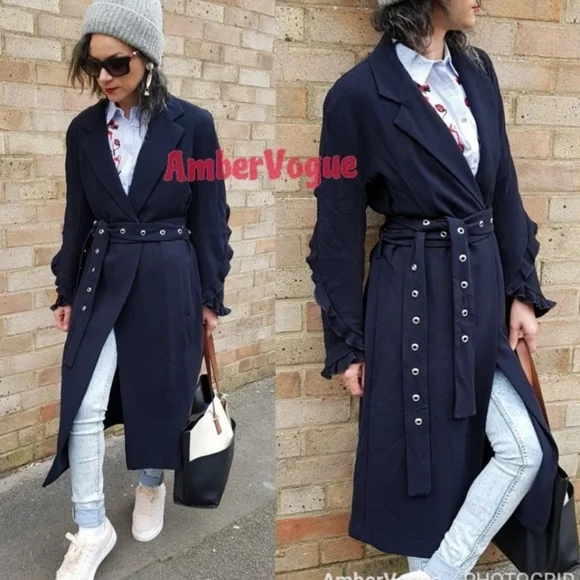 ZARA BLUE TRENCH COAT !! - Picture 2 of 13